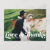 Retro Liebe und Danke Foto Wedding Vielen Dank Postkarte (Vorderseite)