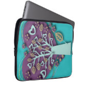 Retro Liebe und Romantik Tree with Hearts Blume Laptopschutzhülle (Vorne Rechts)