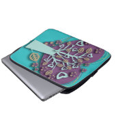 Retro Liebe und Romantik Tree with Hearts Blume Laptopschutzhülle (Vorne Knopf)