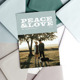 Retro-Liebe und Ruhe-Fotokarte Feiertagskarte