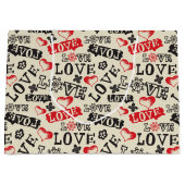 Retro-Liebe Valentinstag-Geschenktasche - Groß, gl Große Geschenktüte (Vorderseite)