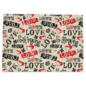 Retro-Liebe Valentinstag-Geschenktasche - Groß, gl Große Geschenktüte (Rückseite)