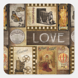 Retro-Liebe Vintage-Grafiken Aufkleber