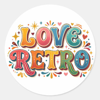 Retro-Liebe Vintage-Herz & Groovy-Ästhetik T-Shirt Runder Aufkleber