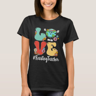 Retro-Liebe Welt Tag der Erde 2023 Leselhrer T-Shirt