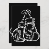 Retro Liebe White Boxing Gloves Geschenke Boxer Ge Einladung (Vorne/Hinten)
