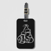 Retro Liebe White Boxing Gloves Geschenke Boxer Ge Gepäckanhänger (Vorderseite Vertikal)