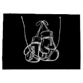 Retro Liebe White Boxing Gloves Geschenke Boxer Ge Große Geschenktüte (Rückseite)