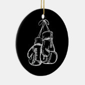 Retro Liebe White Boxing Gloves Geschenke Boxer Ge Keramik Ornament (Rechts)