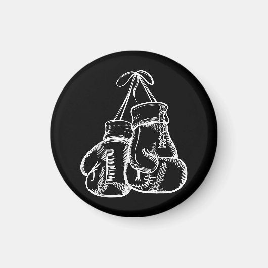 Retro Liebe White Boxing Gloves Geschenke Boxer Ge Magnet (Vorne)