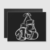 Retro Liebe White Boxing Gloves Geschenke Boxer Ge Magnetkarte (Vorne/Hinten)