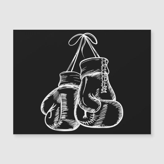 Retro Liebe White Boxing Gloves Geschenke Boxer Ge Magnetkarte (Vorderseite)