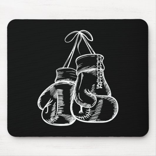Retro Liebe White Boxing Gloves Geschenke Boxer Ge Mousepad (Vorne)