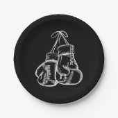 Retro Liebe White Boxing Gloves Geschenke Boxer Ge Pappteller (Vorderseite)