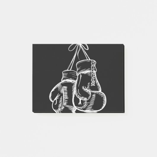 Retro Liebe White Boxing Gloves Geschenke Boxer Ge Post-it Klebezettel (Vorderseite)