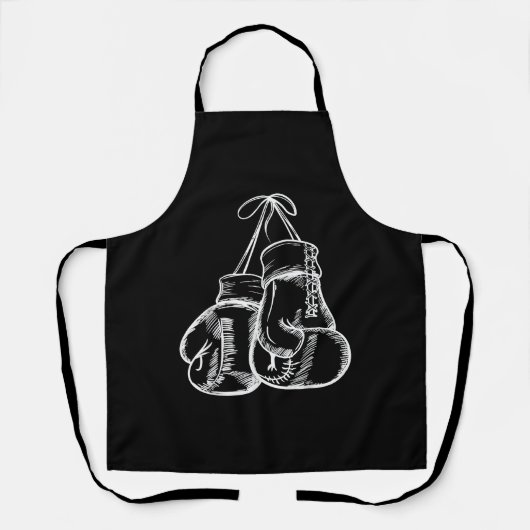 Retro Liebe White Boxing Gloves Geschenke Boxer Ge Schürze (Vorderseite)