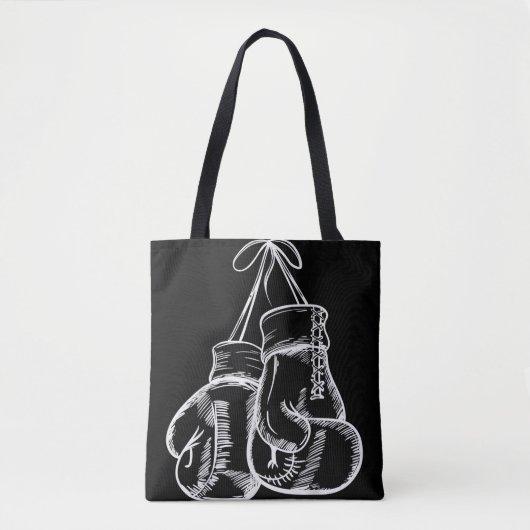 Retro Liebe White Boxing Gloves Geschenke Boxer Ge Tasche (Vorderseite)