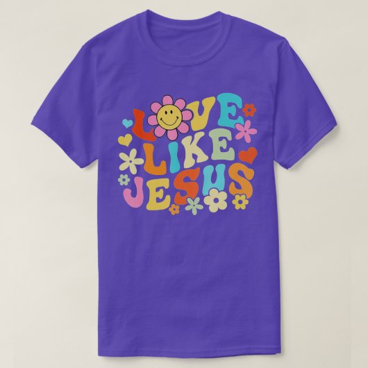 Retro-Liebe wie Jesus Boho Blume T-Shirt (Design vorne)