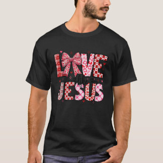 Retro Liebe wie Jesus Coquette Herzchen Bow Jesus T-Shirt