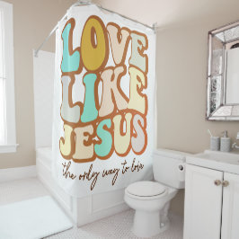 Retro-Liebe wie Jesus Duschvorhang
