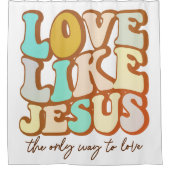 Retro-Liebe wie Jesus Duschvorhang (Vorderseite)