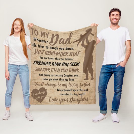 Retro Liebe zwischen Vater und Tochter Fleecedecke (Beispiel)
