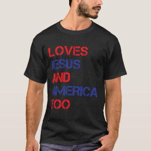 Retro-Lieben Jesus und Amerika zu Christlichen 4. T-Shirt