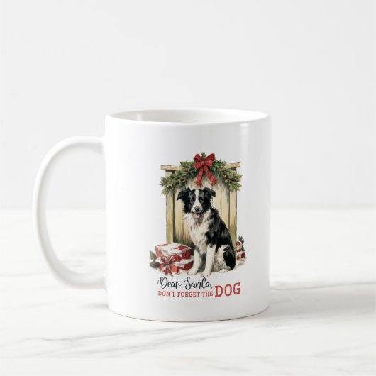 Retro lieber Weihnachten Vergiss den Hund Weihnach Kaffeetasse (Links)