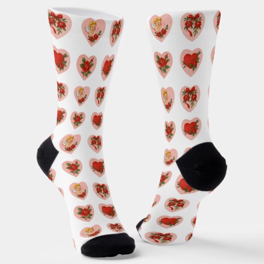 Retro-Liebes-Crewsocken Socken (Gewinkelt)