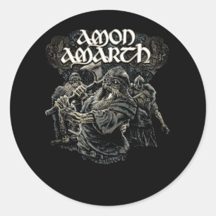 Retro-Liebes-Rock-Amon-Amarth-Fan-Art-Design Runder Aufkleber