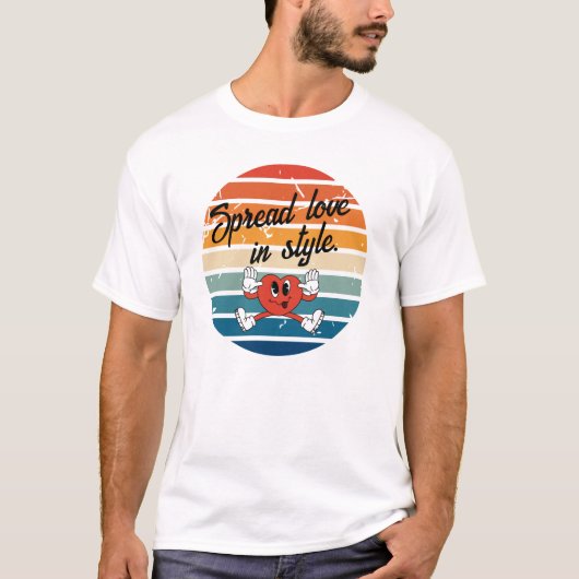 Retro-Liebesherz T-Shirt (Vorderseite)