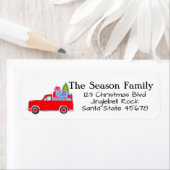 Retro Lieferwagen Weihnachtsgeschenke-Etikett (Insitu)