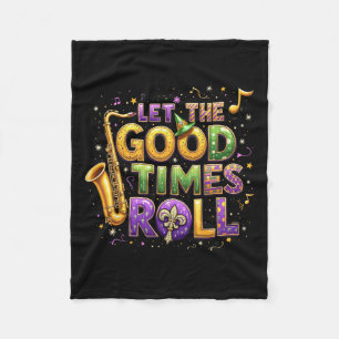 Retro Ließ die gute Zeit Roll Mardi Gras Party Lov Fleecedecke