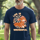Retro 'Life is Wienerful' Dackel Weiner Dog T-Shirt