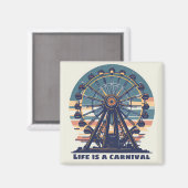 Retro Life ist ein Karneval Magnet (Vorderseite/Rückseite)