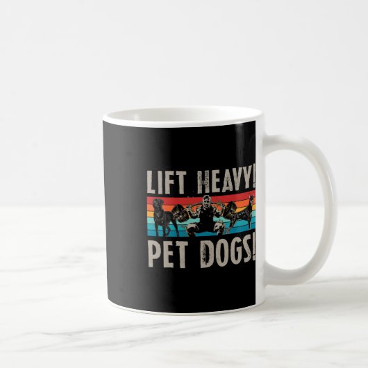 Retro Lift Heavy Pet Dogs Bodybuilding For Weightl Kaffeetasse (Rechts)