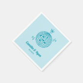 Retro Light Blue Aquamarin Disco Hochzeitsdekor Na Serviette (Ecke)