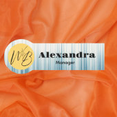 Retro Light Blue Modern Restaurant Mitarbeiter Namensschild