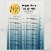 Retro Light Blue Restaurant Ausstieg Menü QR Code (Vorne)