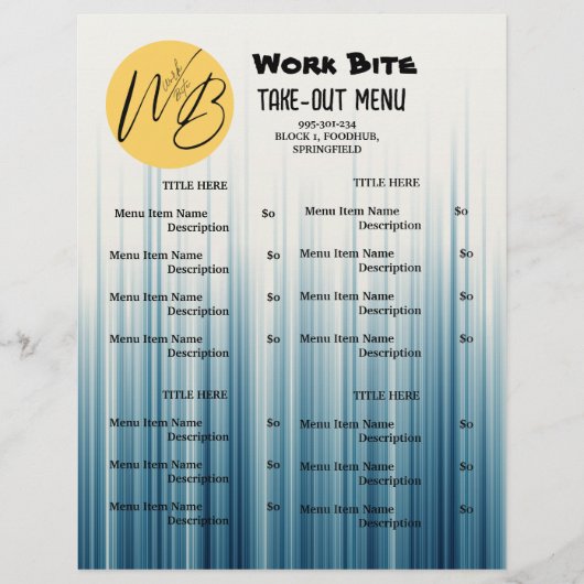 Retro Light Blue Restaurant Ausstieg Menü QR Code (Vorne)