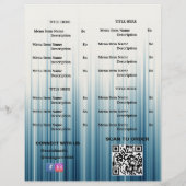 Retro Light Blue Restaurant Ausstieg Menü QR Code (Hinten)