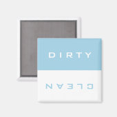 Retro Light Blue und White Dirty/Clean Geschirrspü Magnet (Vorderseite/Rückseite)
