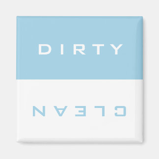 Retro Light Blue und White Dirty/Clean Geschirrspü Magnet
