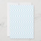 Retro Light Blue Wave Wedding Einladungen (Rückseite)