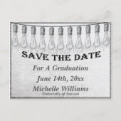 Retro Light Bulle Save the Date Ankündigungspostkarte (Vorderseite)