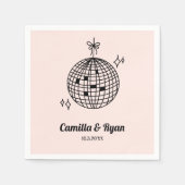 Retro Light Pink Disco Hochzeitsdekor Napkins Serviette (Vorderseite)