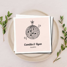 Retro Light Pink Disco Hochzeitsdekor Napkins Serviette