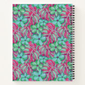 Retro Light Pink und Green Florals Notizblock (Rückseite)