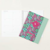 Retro Light Pink und Green Florals Planer (Anzeige)