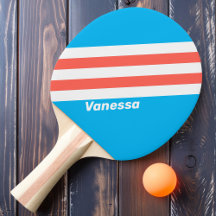 Retro Light Sky Blue Streifen mit Namen